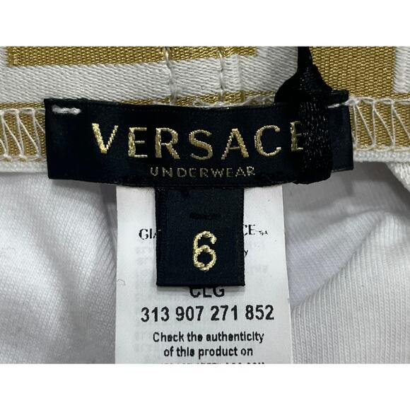 M2-5 VERSACE Men's Greca Jockstrap Underwear Stretch White/Gold Size 6/34-46/M - Picture 6 of 11